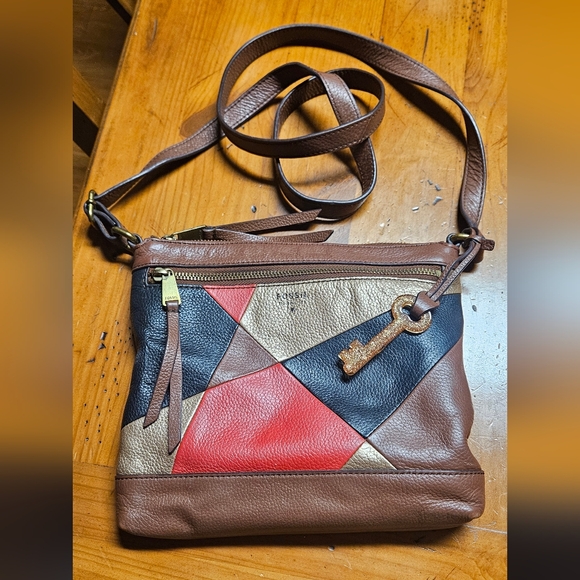 Fossil Fiona Multicolor Cow Hide Leather Crossbody Bag - Picture 1 of 5